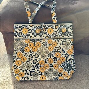 Vera Bradley Yellow and Black Floral Tote- Go Wild print